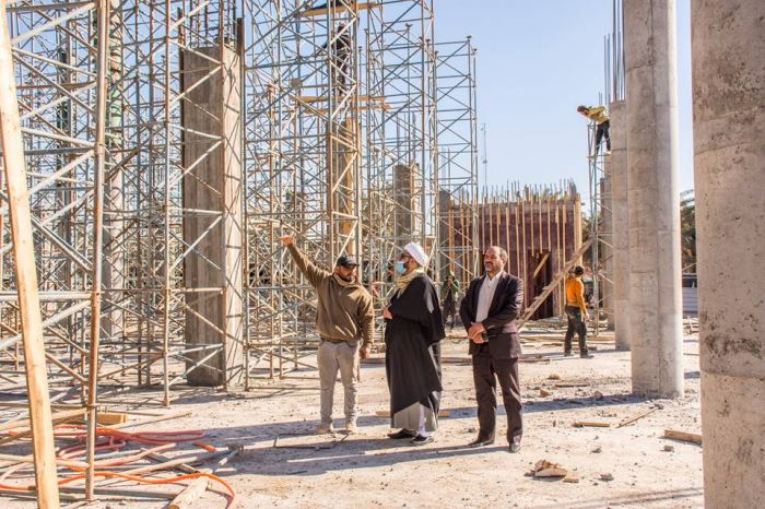 تنصيب القالب الحديدي الرفعة الثانية في المقطع (B )في حرم السيدة شريفة (عليها السلام)
