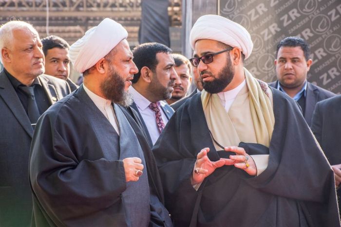 سماحة الشيخ رؤوف الفتلاوي (دام عزه) يستقبل رئيس اللجنة العليا للحشد الشعبي ونائب الأمين العام للمزارات الشيعية الشريفة وقائد شرطة بابل.