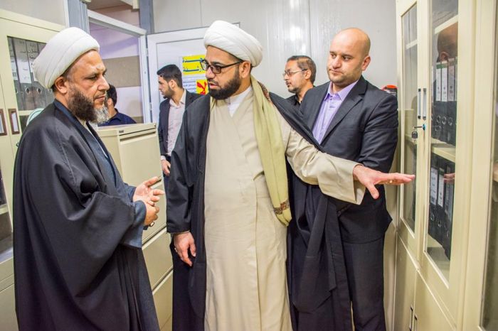 سماحة الشيخ رؤوف الفتلاوي (دام عزه) يستقبل رئيس اللجنة العليا للحشد الشعبي ونائب الأمين العام للمزارات الشيعية الشريفة وقائد شرطة بابل.