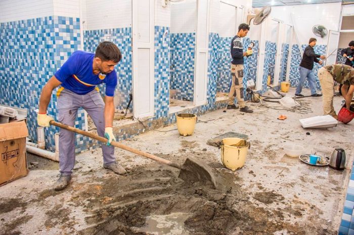 جانب من أعمال الشعبة الهندسية التابع لمرقد العلوية شَريفة بنت الإمامُ الحَسن المُجتبى (عليهما السلام) .