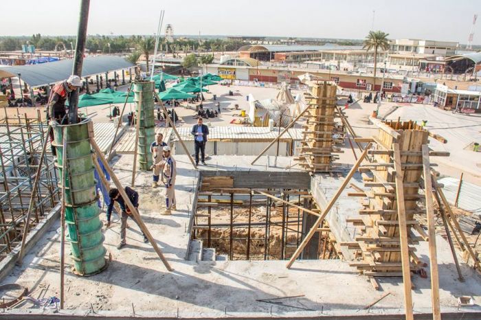 صب اعمدة الرفعة الاخيرة الحرم الشريف المقطع (B)