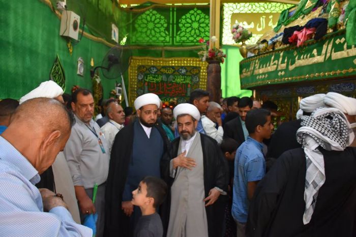 سماحة الشيخ مهدي القرشي في ضيافة مرقد العلوية شريفة بنت الامام الحسن المجتبى (ع)