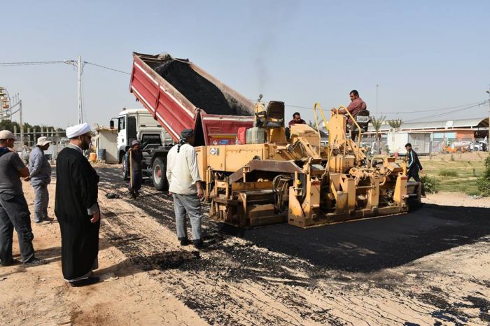 تبليط شوارع ومداخل المرقد الطاهر