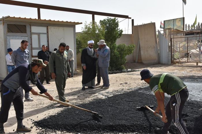 تبليط شوارع ومداخل المرقد الطاهر