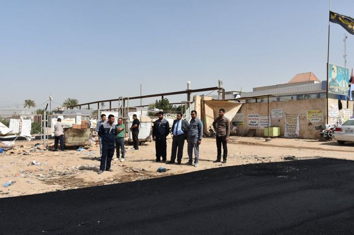تبليط شوارع ومداخل المرقد الطاهر