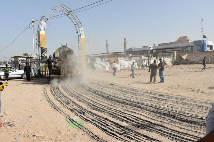 تبليط شوارع ومداخل المرقد الطاهر