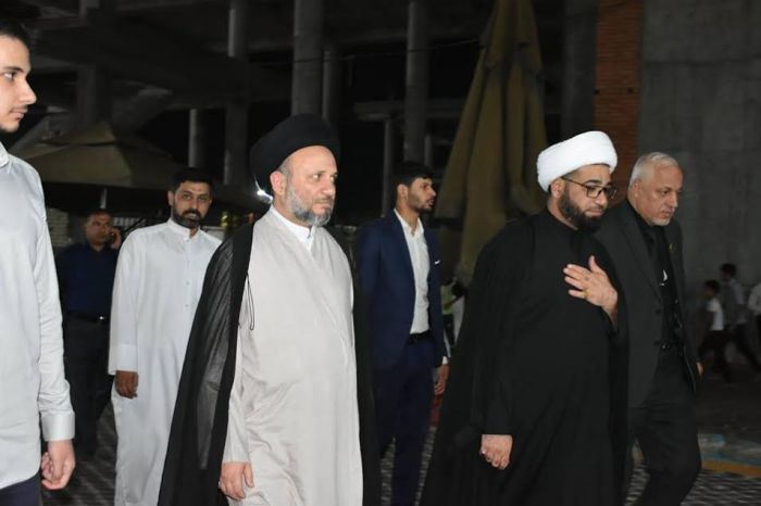 السيد عز الدين الحكيم في ضيافة مرقد العلوية شريفة بنت الامام الحسن المجتبى(ع)
