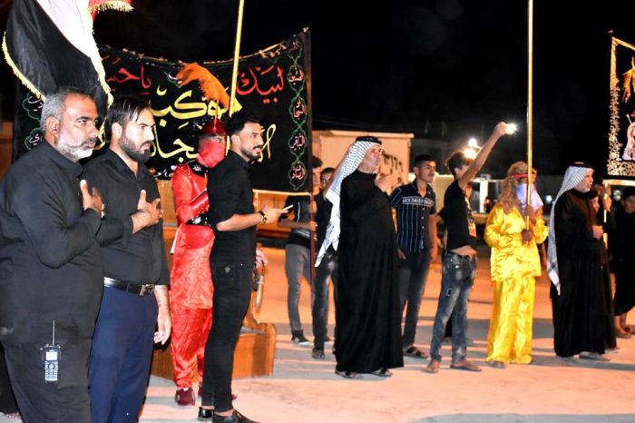 الامانة الخاصة تستقبل المواكب الحسينية المعزية .