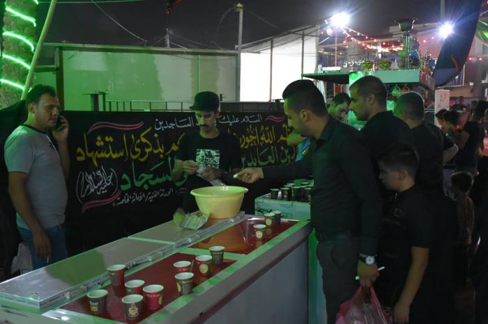 المواكب الحسينية في ذكرى استشهاد الأمام السجاد_ع خدمات مباركة ومراسيم مهيبه .