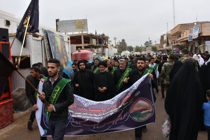 شارك وفد من الأمانة الخاصة للمرقد الطاهر بموكب عزاء الإمام الحسن العسكري ( ع ) في سامراء