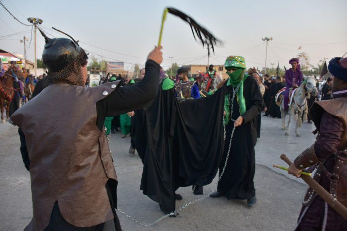 بالصور : تشابيه سبايا اهل البيت من الكوفة الى الشام 20 محرم