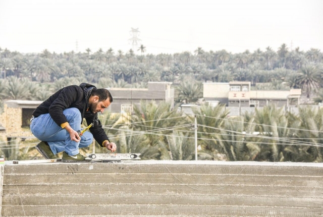 المباشره بأعمال السكاي لايت لرواق ام البنين (ع)