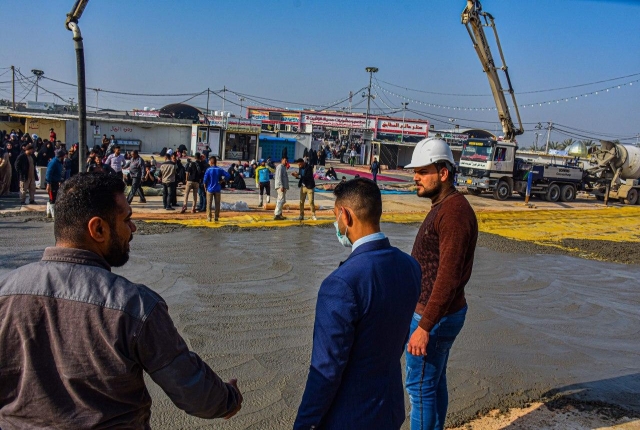 الامانة الخاصة لمرقد الشريفة بنت الحسن المجتبى مستمرة بأعمالها العمرانية داخل المرقد الشريف
