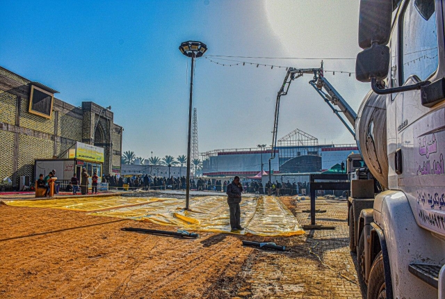 الامانة الخاصة لمرقد الشريفة بنت الحسن المجتبى مستمرة بأعمالها العمرانية داخل المرقد الشريف