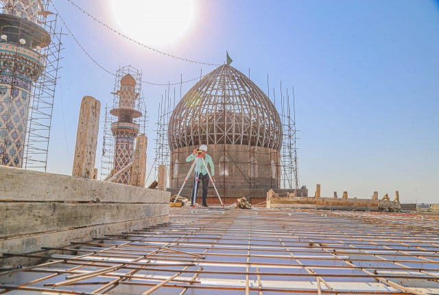 عجلة الاعمار في مرقد العلوية الشريفة بنت الامام الحسن المجتبى (ع)مستمرة على قدم وساق