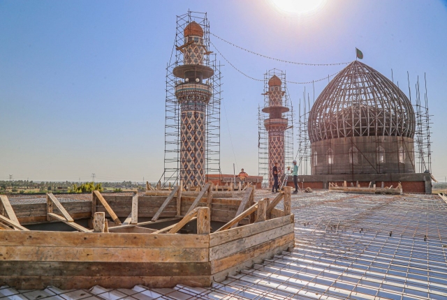 عجلة الاعمار في مرقد العلوية الشريفة بنت الامام الحسن المجتبى (ع)مستمرة على قدم وساق