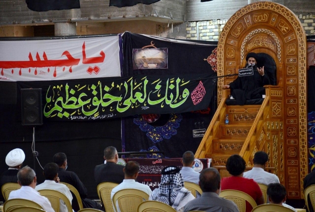 أمانة مزار الشريفة بنت الحسن المجتبى تحيى وفاة الرسول الاعظم داخل اروقة المرقد الشريف