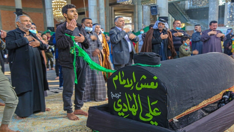 مَراسيم النعش الرمزي للإمام علي الهادي (ع) في المزار الشريف