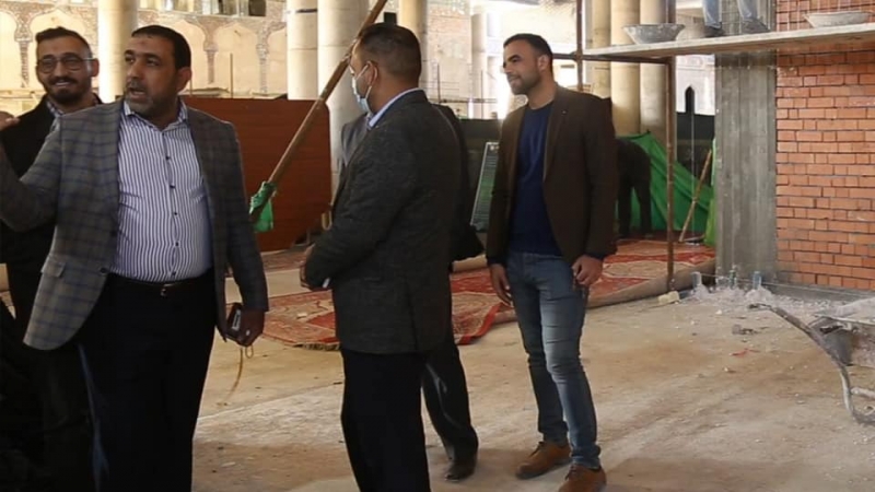 استمرار الحركة العمرانية داخل اروقة المرقد الشريف