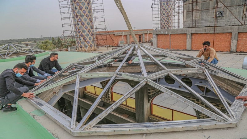 #تنصيب القباب الزجاجية في رواق الحوراء زينب