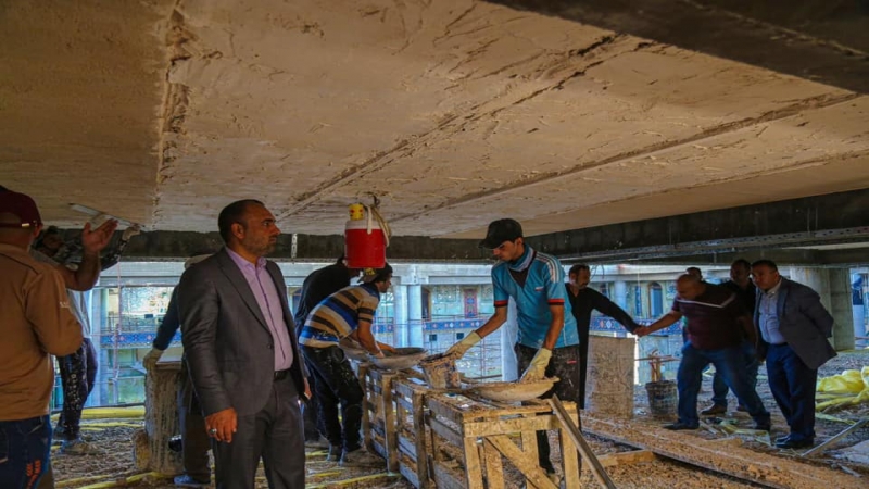 أشكالٌ هندسية بصبغة اسلامية أضافة رونق فخماً لسقوف ألاروقة المباركة