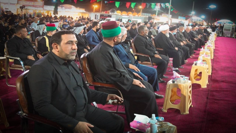 رفع راية الحزن والاسى على قبة شهيدة الركب الحسيني العلوية الشريفة بنت الحسن المجتبى (ع)