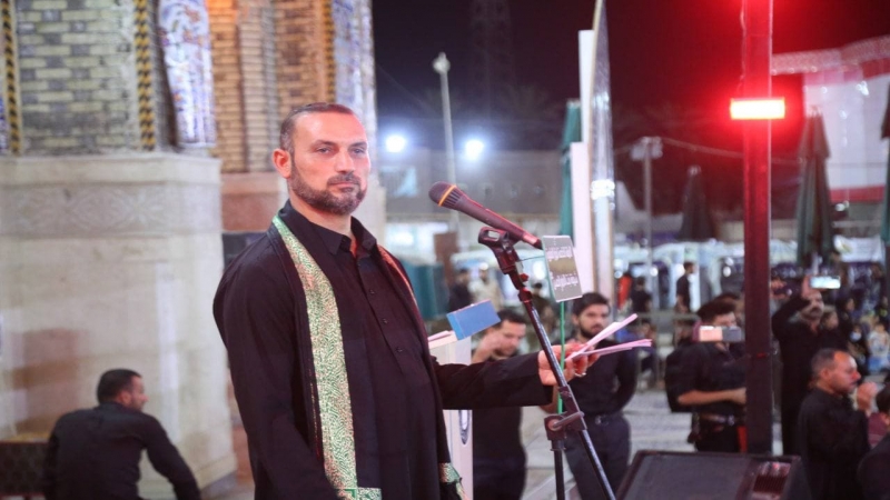 رفع راية الحزن والاسى على قبة شهيدة الركب الحسيني العلوية الشريفة بنت الحسن المجتبى (ع)