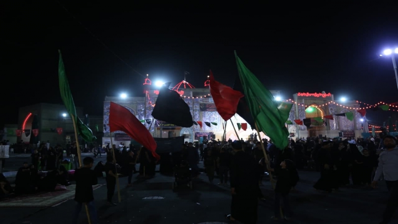 لليوم الرابع على التوالي تتواصل المواكب المعزية بالتوافد لمرقد شهيدة الركب الحسيني
