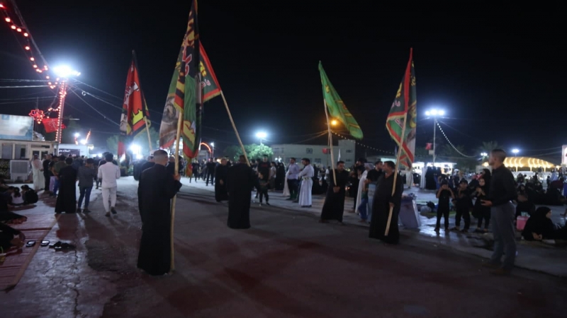 لليوم الرابع على التوالي تتواصل المواكب المعزية بالتوافد لمرقد شهيدة الركب الحسيني