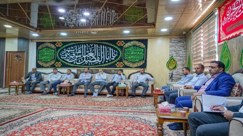 اجْتِمَاع السَّيِّد نَائِب الْأَمِين الْخَاصّ علاء السيلاوي مَع منتسبي الْمُرْقِد الشَّرِيف