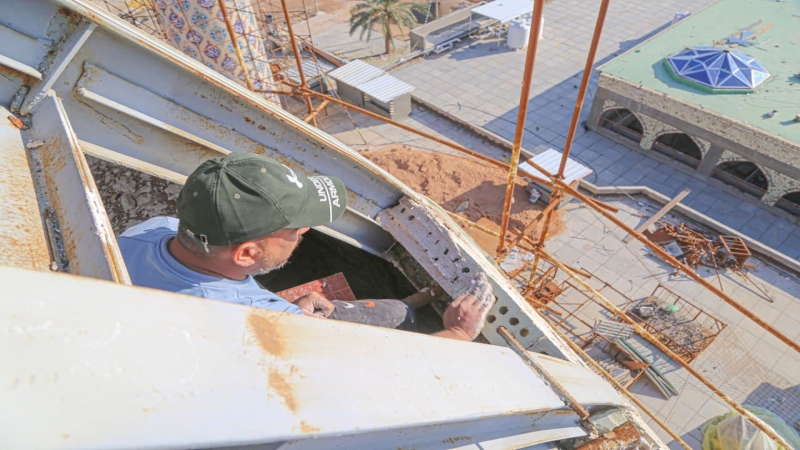استمرار الحركة العمرانية في مرقد العلوية الشريفة بنت الامام الحسن المجتبى (ع)
