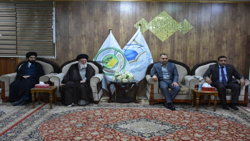 المرجع الديني السيد الزنجاني في ضيافة ريحانة المجتبى (عليهما السلام)