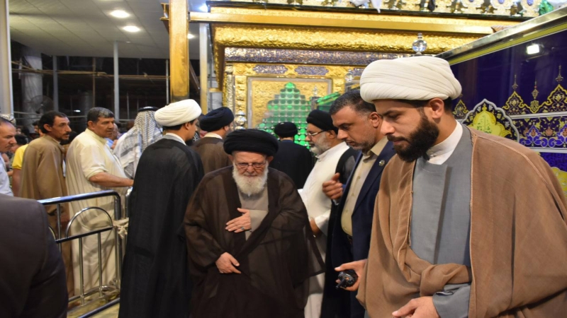 المرجع الديني السيد الزنجاني في ضيافة ريحانة المجتبى (عليهما السلام)