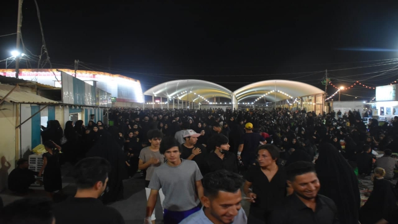 جموع الزائرين تتهافت على قبر شهيدة ركب السبايا وبضعة الإمام المجتبى (ع)