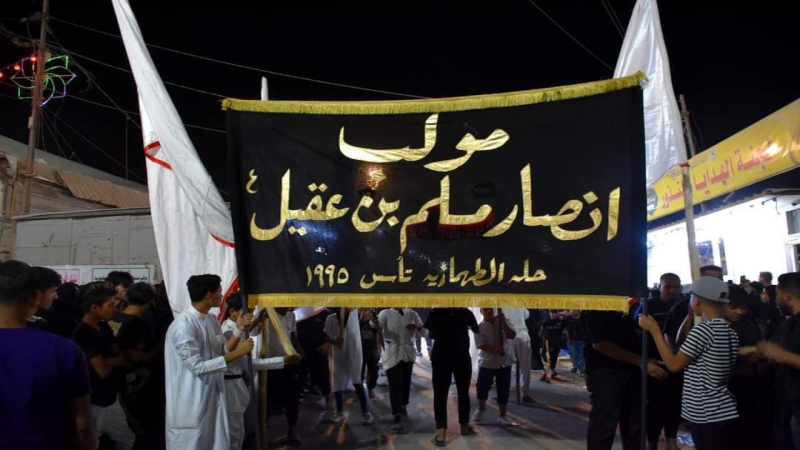 جموع من المعزين يعزون شهيدة الركب الحسيني العلوية الشريفة بنت الامام الحسن المجتبى (عليهما السلام) بمصابهم الجلل اعظم الله اجورنا واجوركم بشهادة سيد