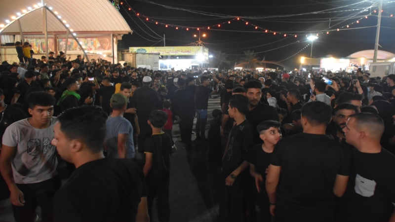 جموع من المعزين يعزون شهيدة الركب الحسيني العلوية الشريفة بنت الامام الحسن المجتبى (عليهما السلام) بمصابهم الجلل اعظم الله اجورنا واجوركم بشهادة سيد
