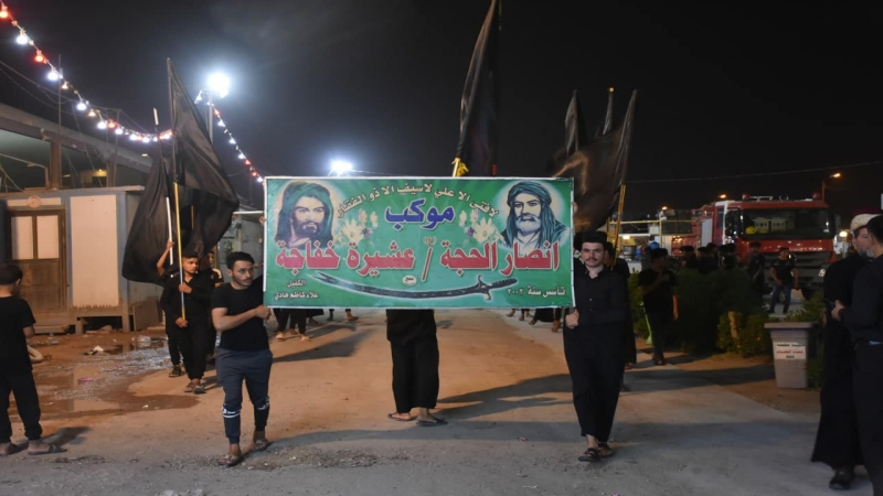 مرقد طبيبة المعلولين ..يستقبل عشرات المواكب الحسينية.