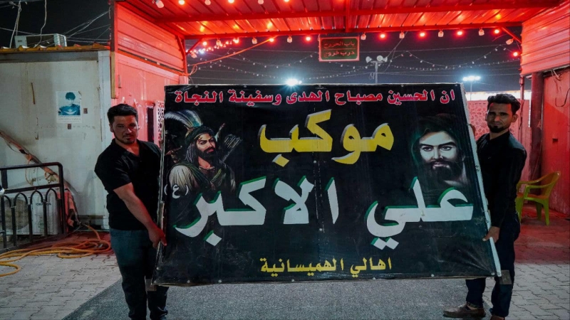 مرقد طبيبة المعلولين ..يستقبل عشرات المواكب الحسينية.