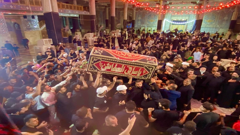 مراسيم تشيع النعش الرمزي السنوي بذكرى استشهاد السيده الشريفة بنت الامام الحسن (ع)