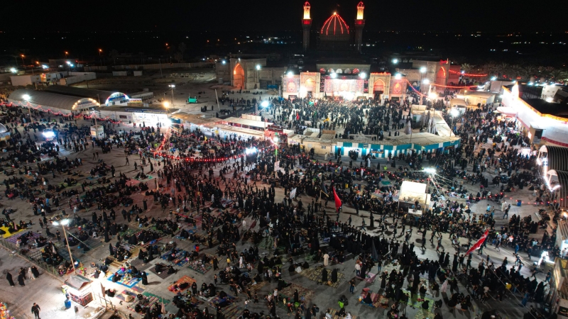 مراسيم تشيع النعش الرمزي السنوي بذكرى استشهاد السيده الشريفة بنت الامام الحسن (ع)