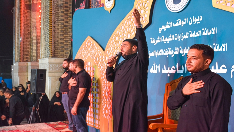استمرار توافد المعزين والمواكب الحسينية بذكرى شهادة طبيبة المعلولين العلوية الشريفة بنت الامام الحسن المجتبى (ع)