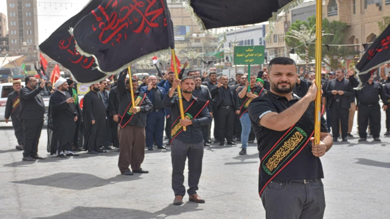 أمانة مزار الشريفة بنت الحسن المطهرة تشارك مع عزاء الحلة الكبير في مدينة كربلاء المقدسة وسط أجواء إيمانية وحسينية مباركة
