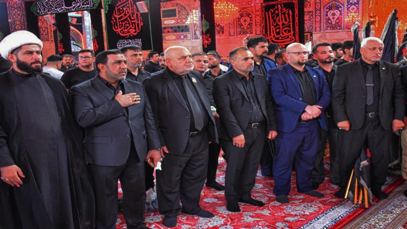 أمانة مزار الشريفة بنت الحسن المطهرة تشارك مع عزاء الحلة الكبير في مدينة كربلاء المقدسة وسط أجواء إيمانية وحسينية مباركة