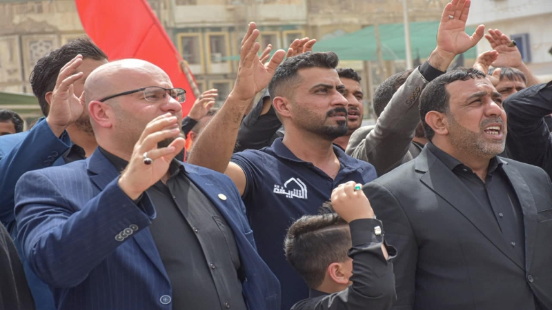 أمانة مزار الشريفة بنت الحسن المطهرة تشارك مع عزاء الحلة الكبير في مدينة كربلاء المقدسة وسط أجواء إيمانية وحسينية مباركة