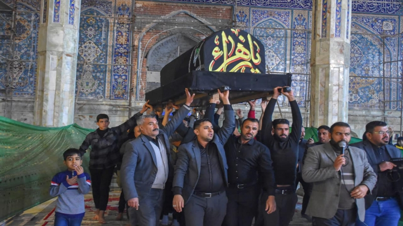 نعش المظلومة الصديقة السيدة فاطمة الزهرآء (ع) يرفع في حرم العلويَّة الطاهرة السيَّدة شريفة (عليها السلام)