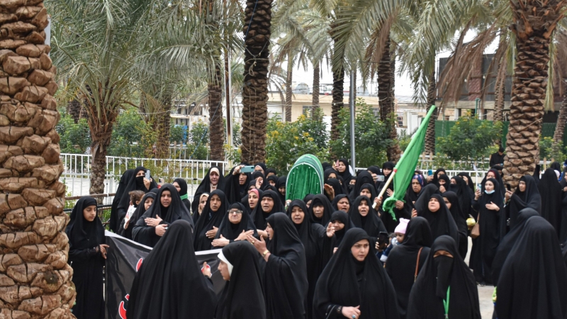 مواكب العزاء تحيي وفاة السيدة فاطمة ام البنين في رحاب طبيبة المعلولين الشريفة بنت الامام الحسن المجتبى (عليهما السلام)