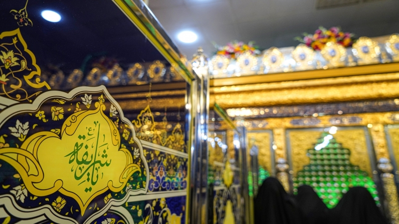 بمناسبة ولادة الاقمار المحمديه يتشح ضريح العلوية الشريفة بنت الامام الحسن المجتبى (ع) بمظاهر الزينة