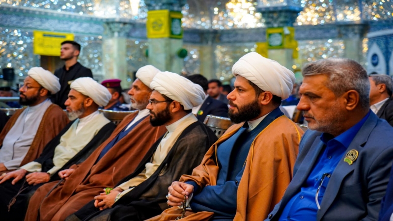 وفد الأمانة الخاصة لمرقد العلوية الشريفة بنت الحسن (ع) يحضر الاحتفالية المركزية لمهرجان خاتم الأوصياء الدولي