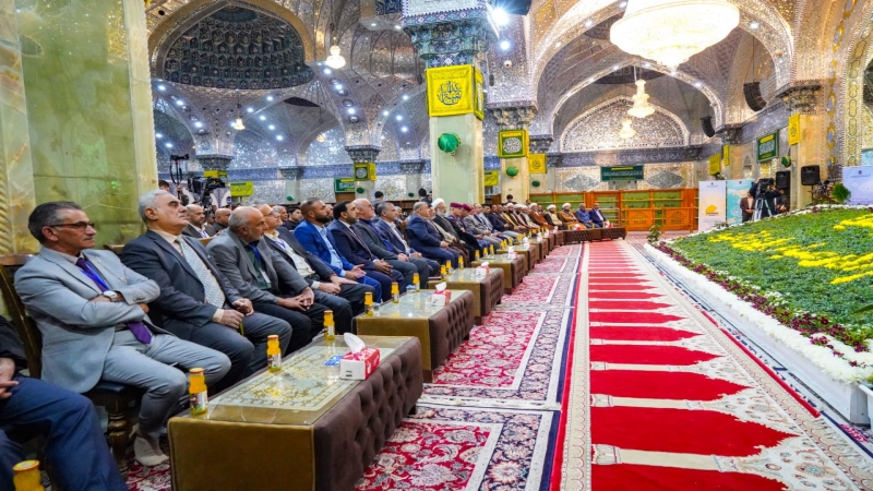 وفد الأمانة الخاصة لمرقد العلوية الشريفة بنت الحسن (ع) يحضر الاحتفالية المركزية لمهرجان خاتم الأوصياء الدولي
