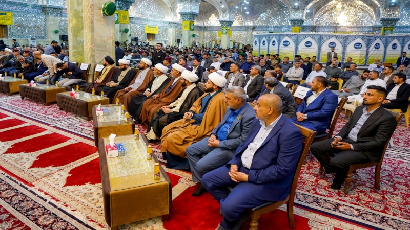 وفد الأمانة الخاصة لمرقد العلوية الشريفة بنت الحسن (ع) يحضر الاحتفالية المركزية لمهرجان خاتم الأوصياء الدولي